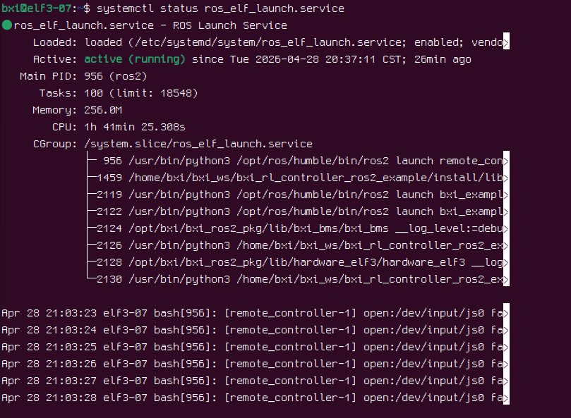 Service status example
